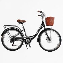 Жіночий міський спортивний велосипед 26 дюймів Corso «Polaris» PS-80110 Shimano 7 швидкостей