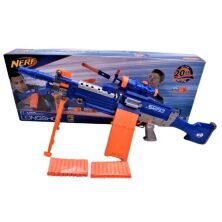 Дитячий Іграшковий автомат Бластер-кулемет NERF Saw Elite 010 на батарейках із м'якими кулями на присосках.