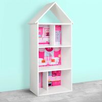 Будиночок-стелаж-полиця для іграшок і книг H 2020-2-2 біла структура Барбі