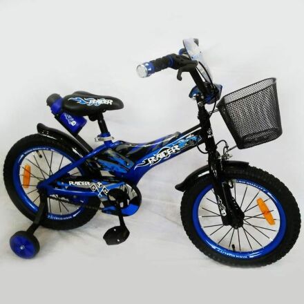 Дитячий двоколісний велосипед 16 дюймів для хлопчика Racer з додатковими колесами, пляшечкою та кошиком