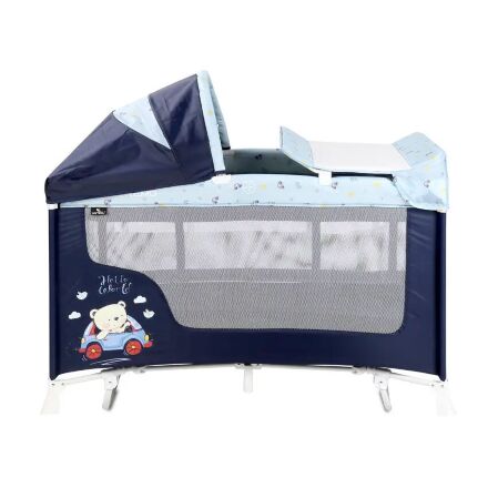 Манеж-ліжко ігровий Lorelli San Remo Rocker 2L Blue Bear синій