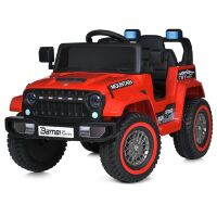 Дитячий двомісний електромобіль Джип M 5109EBLR-3 м'яке сидіння, колеса ЄВА, музика, світло, червоний