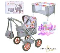Ігровий набір для ляльки - лялькова коляска, манеж, аксесуари FiVEoNiNE T837038