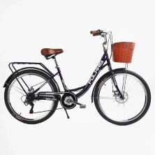 Жіночий міський спортивний велосипед 26 дюймів Corso «Polaris» PS-36620 Shimano 7 швидкостей
