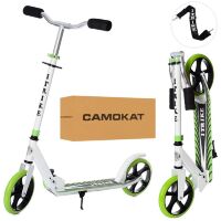 Складаний двоколісний дитячий самокат iTrike SR2-010-10-W-GR підлітковий з підніжкою і ременем / біло-зелений