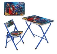 Дитячий столик зі стільчиком Bambi A19-AVE Герої синій складаний**