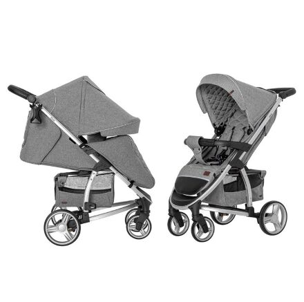 Дитяча прогулянкова коляска CARRELLO Vista CRL-8505 Shark Gray в льоні + дощовик