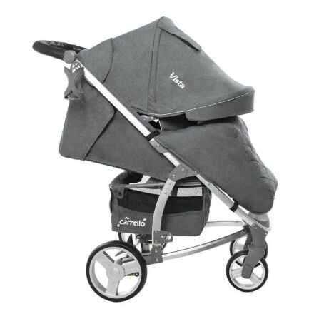 Дитяча прогулянкова коляска CARRELLO Vista CRL-8505 Shark Gray в льоні + дощовик
