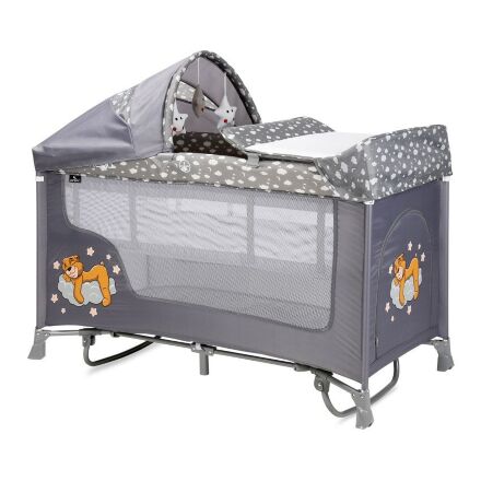Манеж-ліжко ігровий Lorelli San Remo Rocker 2L Grey Clouds сірий