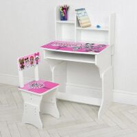 Дитяча парта шкільна зі стільцем 904-94UA біла ляльки LOL
