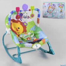 Дитячий шезлонг крісло-гойдалка Mengo Baby 898-934 з музикою і вібрацією в комплекті 3 брязкальця