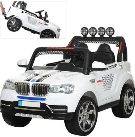 Двомісний дитячий електромобіль джип BMW 8088 білий