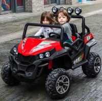 Дитячий електромобіль Джип M 3454(2)EBLR-3 4WD Баггі двомісний, шкіряне сидіння, USB, Bluetooth, MP3 червоний