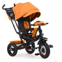 Триколісний велосипед-коляска TURBOTRIKE MT 1007-11 поворотне сидіння, пульт, світло, сумка, USB/ВТ, помаранчевий