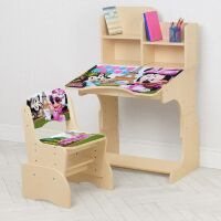 Дитяча регульована парта зі стільчиком растишка Bambi W2071-7-3 / Колір венге світлий Мінні Маус**