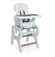 Стільчик для годування BAMBI M 0816 Трансформер зі столиком Flowers Gray сірий**