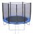 Спортивний батут круглий RJ-0086/2 діаметр 244см на пружинах з сіткою і сходами / колір синій