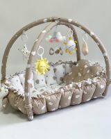 Дитячий ігровий килимок 2в1 Premium 0769 "Сердечки" кокон гніздечко для новонародженого