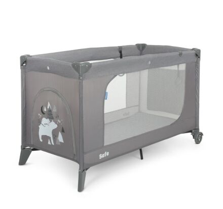 Манеж дитячий EL CAMINO ME 1016 SAFE SAFE Grey Len сірий **