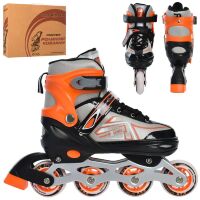 Розсувні ролики PROFI A4148-L-OR алюмін. рама/ розмір 39-42 устілка 23.7 см/колеса ПУ 70 мм/жовтогарячі