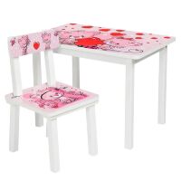 Дитячий стіл зі стільчиком Bambi BSM2K-23 Кошенята рожевий**