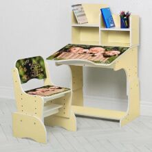 Дитяча парта зі стільчиком Bambi B 2071-89-2(EN) Цуценята ваніль**