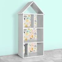 Будиночок-стелаж-полиця для іграшок і книг H 2020-7-1 сірий Тварини