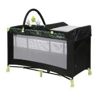 Манеж-ліжко ігровий Lorelli VERONA 2L Plus Black-Green Dots чорний
