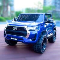 Дитячий двомісний електромобіль Джип M 4919EBLRS-4 4WD Toyota Hilux з м'яким сидінням, 4 мотори / синій фарбований