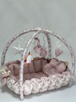 Дитячий ігровий килимок 2в1 Premium 0766 "Троянда" кокон гніздечко для новонародженого