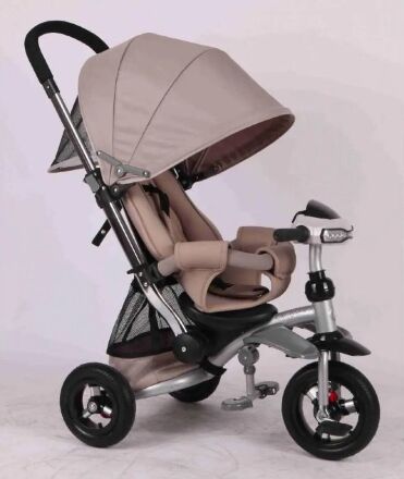 Велосипед коляска дитячий триколісний Azimut Crosser T-350 Eco Air New бежевий