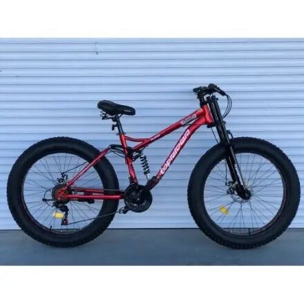 Спортивний велосипед двопідвісний Фетбайк TopRider 620 колеса 26 дюймів/SHIMANO/червоний