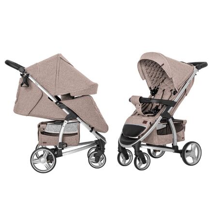Дитяча прогулянкова коляска CARRELLO Vista CRL-8505 Stone Beige в льоні + дощовик