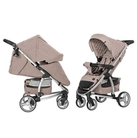 Дитяча прогулянкова коляска CARRELLO Vista CRL-8505 Stone Beige в льоні + дощовик