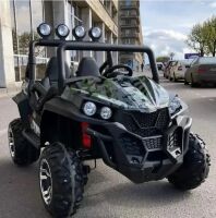 Дитячий електромобіль Джип M 3454(2)EBLRS-18 4WD Баггі двомісний, шкіряне сидіння, USB, Bluetooth, MP3 камуфляж