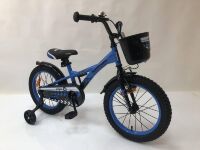 Дитячий двоколісний велосипед Kawasaki-Ninja K2020 20 дюймів з додатковими колесами, кошиком, синій