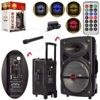 Колонка музична X16526 на акумуляторі пульт мікрофон світло