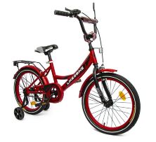 Дитячий двоколісний велосипед 18 дюймів 241804 Like2bike Sky з додатковими колесами, червоний