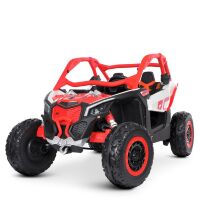 Дитячий двомісний електромобіль Баггі M 4920EBLR-3 Джип на EVA колесах зі шкіряним сидінням / червоний