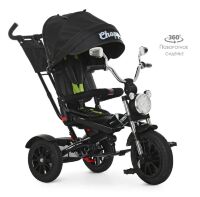 ⏩ Велосипед-коляска дитячий триколісний Turbo Trike M 4056HA-20 чорний-зелений**
