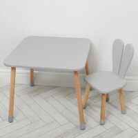 Дитячий столик зі стільчиком Bambi 04-025GREY дерев'яний (МДФ) / колір сірий**