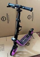 Двоколісний самокат Maraton Concept з ручним дисковим гальмом та амортизаторами, фіолетовий