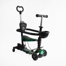 Дитячий триколісний самокат трансформер 5в1 Best Scooter LS-79350 з сидінням та бампером, чорний