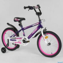 Двухколесный детский велосипед 18 дюймов CORSO EX-18 N 2203 фиолетовый