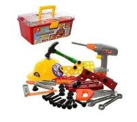 Набір інструментів 2058 "Майстер на всі руки" валізка з інструментами шолом, дриль, пила, косинець, молоток