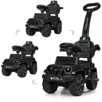 Дитяча машинка каталка-толокар Bambi 2 в 1 M 4121L-4 батьківська ручка музика світло синій