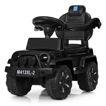 Дитяча машинка каталка-толокар Bambi 2 в 1 M 4121L-4 батьківська ручка музика світло синій