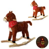 Качалка-каталка Конячка зі звуковими і світловими ефектами MP 2162 рухливий рот і хвіст / в наявності 2 кольори