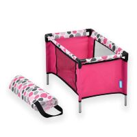 Іграшковий ляльковий МАНЕЖ ліжко для ляльки HAUCK D89809 "з чохлом / малиновий**