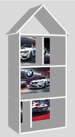 Будиночок-стелаж-полку дитяча для іграшок і книг H 2020-16-2Машина. Сірий. Для хлопчика**